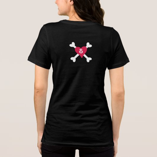 T-shirt En Tri-matière Fun White Skeleton Rib Bones & Coeur Halloween (Verso)