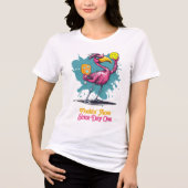 T-shirt En Tri-matière Funky Flamant rose Pickleball (Recto)