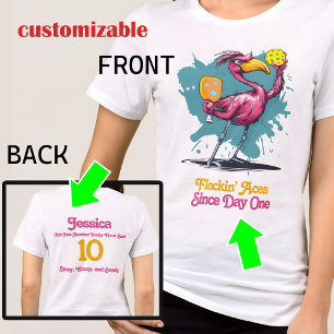 T-shirt En Tri-matière Funky Flamant rose Pickleball