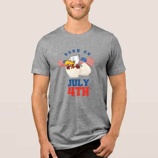 T-shirt En Tri-matière Funny Born on July 4th Eagle T-Shirt (Recto)