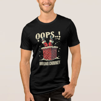 T-shirt En Tri-matière Funny Christmas gift, Santa Claus Stuck in Chimney