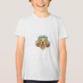 T-shirt En Tri-matière Funny Golden Retriever Dog with a smile (Recto)