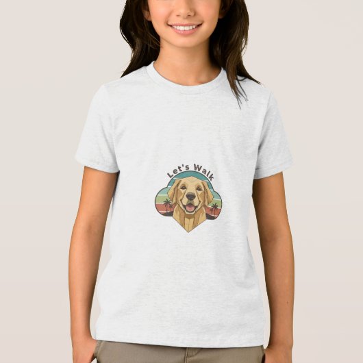T-shirt En Tri-matière Funny Golden Retriever Dog with a smile (Recto)