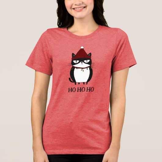 T-shirt En Tri-matière Funny Grouchy Chat Catmas Humour Noël (Recto)