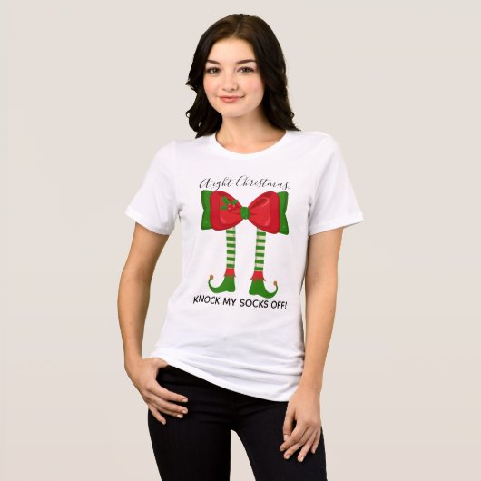 T-shirt En Tri-matière Funny Holiday Elf Bow Connaît Noël (Recto plein)