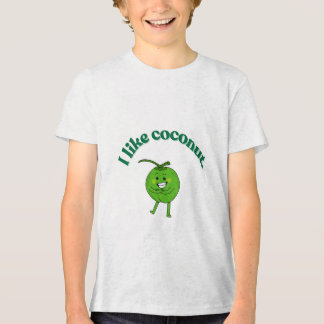 T-shirt En Tri-matière Funny "I Like Coconuts" Kids T-Shirt – Cute Green 