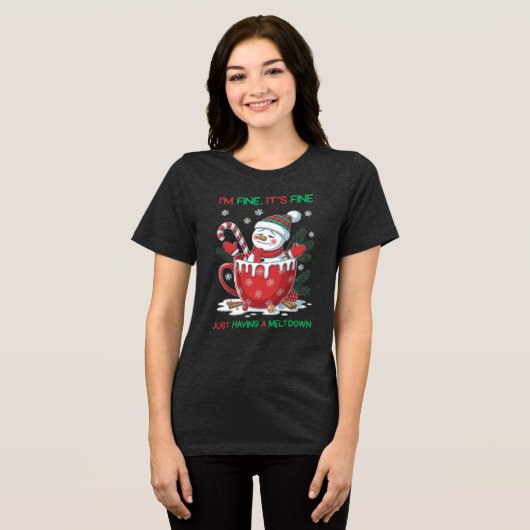 T-shirt En Tri-matière Funny Melny Snowman Noël (Recto plein)