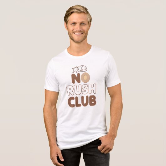 T-shirt En Tri-matière Funny "No Rush Club" with Sleeping Animal (Recto plein)