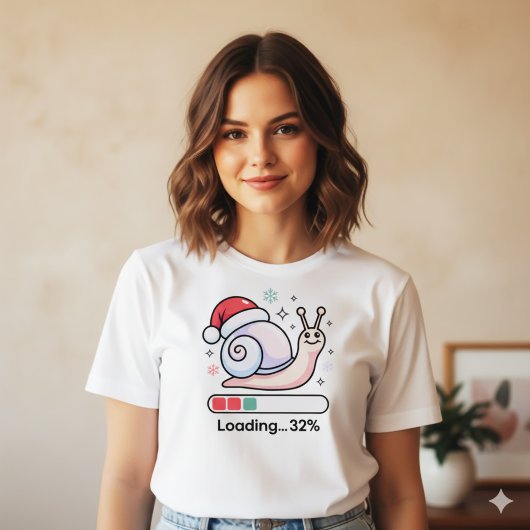T-shirt En Tri-matière Funny Pastel Lazy Snail Christmas Loading Holiday
