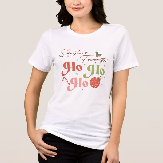T-shirt En Tri-matière Funny Père Noël Favori Ho Ho Ho Noël (Recto)