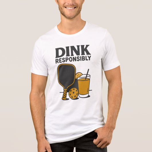 T-shirt En Tri-matière Funny Pickleball | Dink Responsibly (Recto)