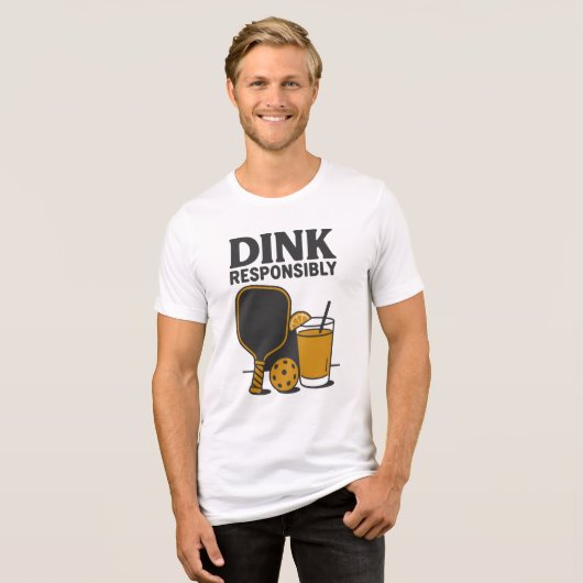 T-shirt En Tri-matière Funny Pickleball | Dink Responsibly (Recto plein)