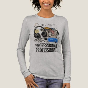 T-shirt En Tri-matière Funny Professional WFH Long Sleeve Meeting Tee