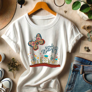T-shirt En Tri-matière Funny Social Papillon coloré Folk Inspirivity