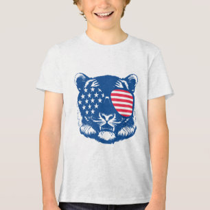 T-shirt En Tri-matière Funny Tiger American Flag Zoo Animal Patriotique 4