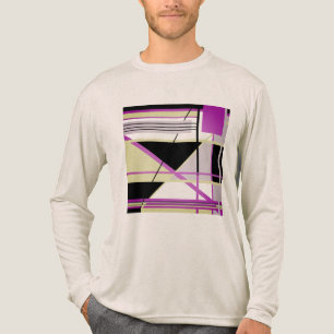 T-shirt En Tri-matière Fuschia Olive Lilac noir Géométrique Art Abstrait