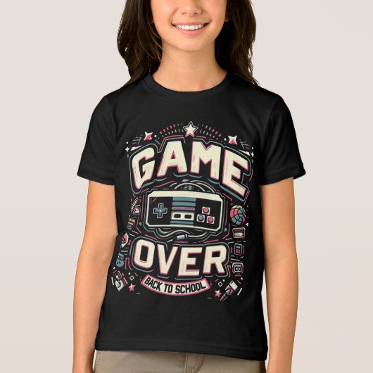 T-shirt En Tri-matière Game Over, Back to School: Retro Console (Recto)