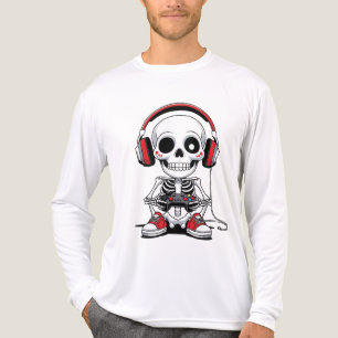 T-shirt En Tri-matière Gamer Skeleton - Funny Halloween Gaming