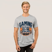 T-shirt En Tri-matière Gaming Dad Retro Badge Video Game Father Shirt (Recto plein)
