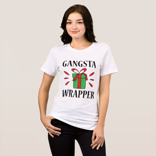 T-shirt En Tri-matière Gangsta Wrapper Noël Cadeau Funny Moderne (Recto plein)