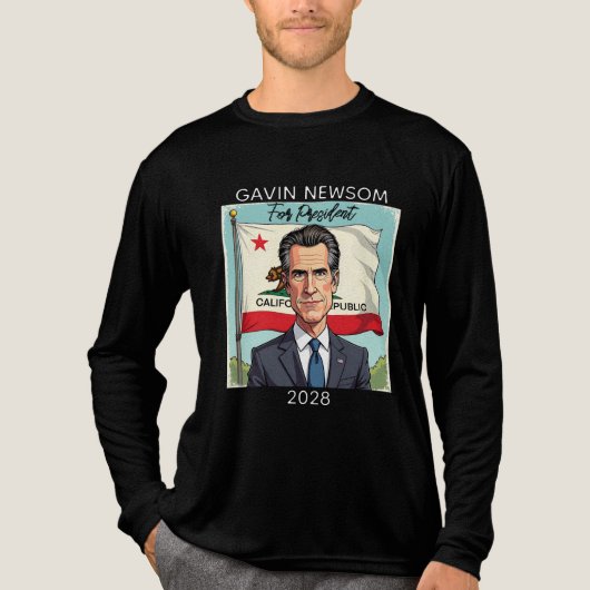 T-shirt En Tri-matière Gavin Newsom pour le Président 2028 (Recto)