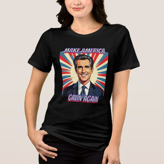 T-shirt En Tri-matière Gavin Newsom pour le Président 2028 | Faire l'Amér (Recto)