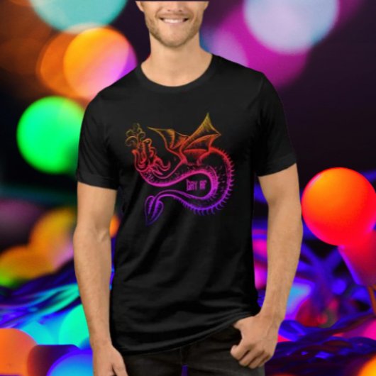 T-shirt En Tri-matière Gay AF Gradient Rainbow Dragon