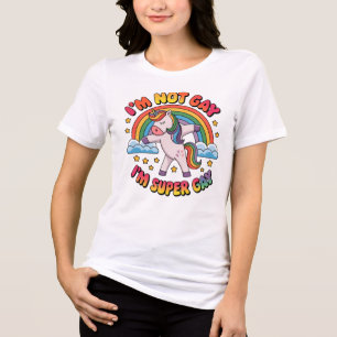 T-shirt En Tri-matière Gay Je Suis Super Gay Sublimation-60681 Tri-Blend