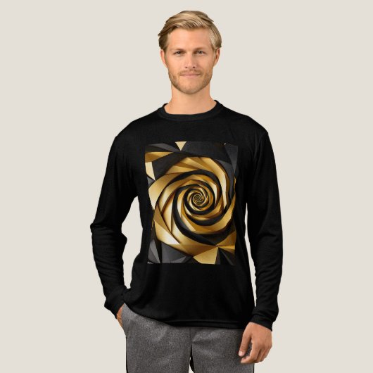 T-shirt En Tri-matière Géométrie spirale dorée (Recto complet)