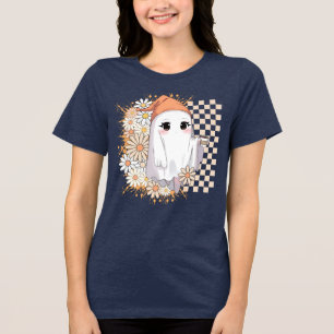 T-shirt En Tri-matière Ghost Kawaii avec café et marguerites - Cute Cosy