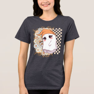 T-shirt En Tri-matière Ghost Kawaii avec café et marguerites - Cute Cosy