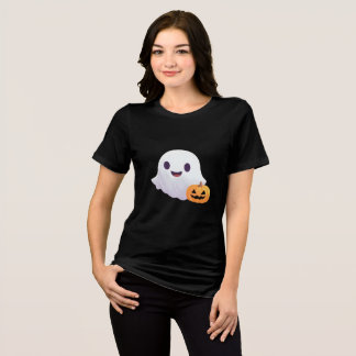 T-shirt En Tri-matière Ghost mignon et Halloween Citrouille