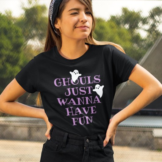 T-shirt En Tri-matière Ghouls veut juste s'amuser Halloween violet
