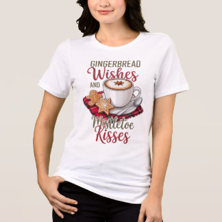 T-shirt En Tri-matière Gingerbread Wishes and Mistletoe Kisses Christmas