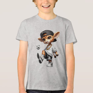 T-shirt En Tri-matière Girafe de football mignonne pour enfants