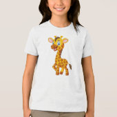 T-shirt En Tri-matière Giraffe Bébé mignonne Carton souriant-35280 (Recto)