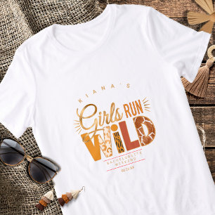T-shirt En Tri-matière Girls Run Wild Safari Enterrement de Vie de Jeune 
