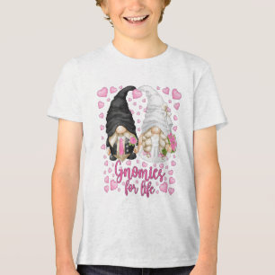 T-shirt En Tri-matière Gnomes Mignonnes Mariées Et Groom Pour La Vie Pour