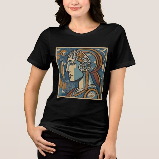 T-shirt En Tri-matière Godéesse cubiste Athéna de la Sagesse (Recto)