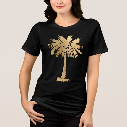 T-shirt En Tri-matière Gold Foil Look Palmier Tree Summer Beach (Recto)