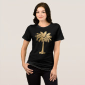 T-shirt En Tri-matière Gold Foil Look Palmier Tree Summer Beach (Recto plein)