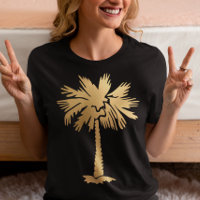 Gold Foil Look Palmier Tree Summer Beach