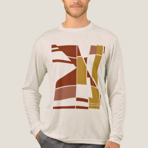 T-shirt En Tri-matière Gold Maroon rose MCM Look Art géométrique Abstrait