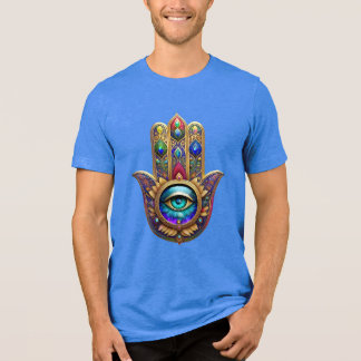 T-shirt En Tri-matière Gold Peacock Colors Hamsa Green Sapphire Third Eye