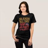 T-shirt En Tri-matière Gold Sleigh All Day Christmas Typography (Recto plein)