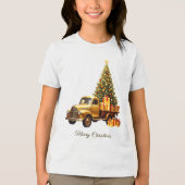T-shirt En Tri-matière Gold Truck Christmas Tree Holiday (Recto)