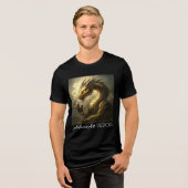 T-shirt En Tri-matière Golden Clockwork Dragon Fantasy Art (Recto plein)