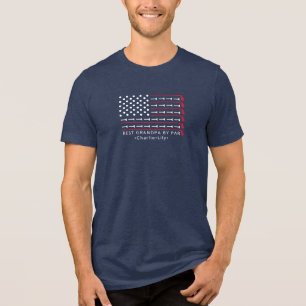 T-shirt En Tri-matière Golf Patriotique Drapeau Américain Meilleur Papi D