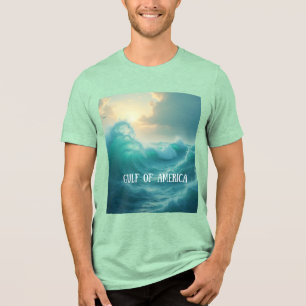 T-shirt En Tri-matière Golfe d'Amérique océan mer vert vagues océaniques
