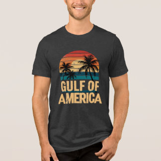 T-shirt En Tri-matière Golfe d'Amérique Retro Sunset Palm Trees Vintage